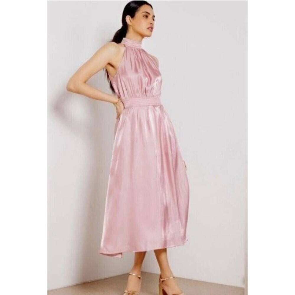 O.P.T "Caralyn" Shimmering Blush Pink Midi Dress - Size Small